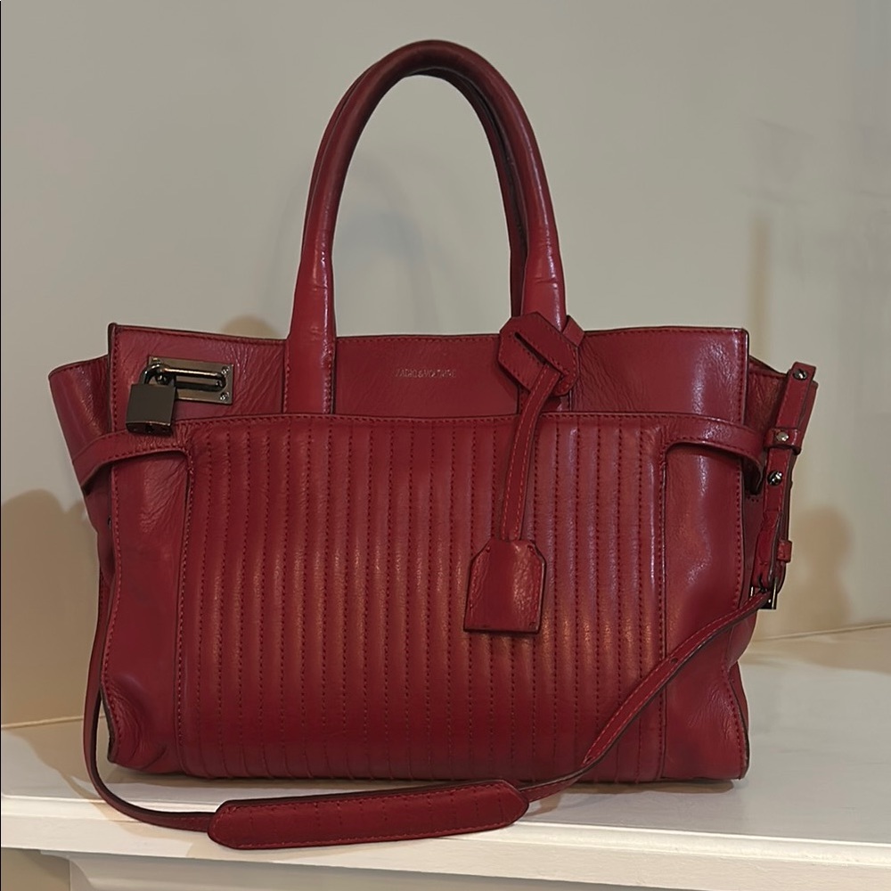 Authentic Zadig & Voltaire Rouge Leather Handbag